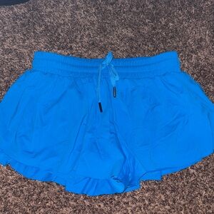 Women's Blue Ruffle Shorts